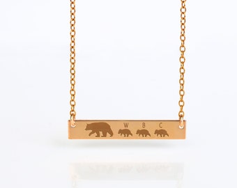 Collier maman ours, cadeau fête des mères pour maman collier bébé ours personnalisé collier maman ours collier maman enfants noms collier mères