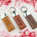 Personalized Leather Keychain, Custom Gift for Him, Engraved Signature Leather Key Chain Monogrammed Key Fob Full Grain Leather Gift for Men