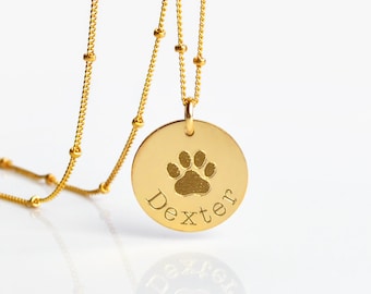 Dog necklace personalized, custom dog paw print necklace, pet necklace, in memory of pet, pet memorial jewelry lost pet gift, pet loss gifts