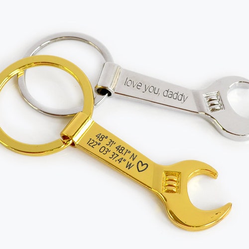 Personalized Wrench Bottle Opener Keychain Gift Handyman or Etsy