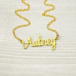 Sterling Silver Nameplate necklace, Custom Name Necklace, Personalized gold name plate Necklace, Personalized gift Christmas Gift for Her