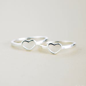 Open Heart ring, Promise Ring, Christmas gift for girlfriend, Slim Silver Heart Ring, Heart Ring, Simple Heart, Slim Ring Heart Jewelry