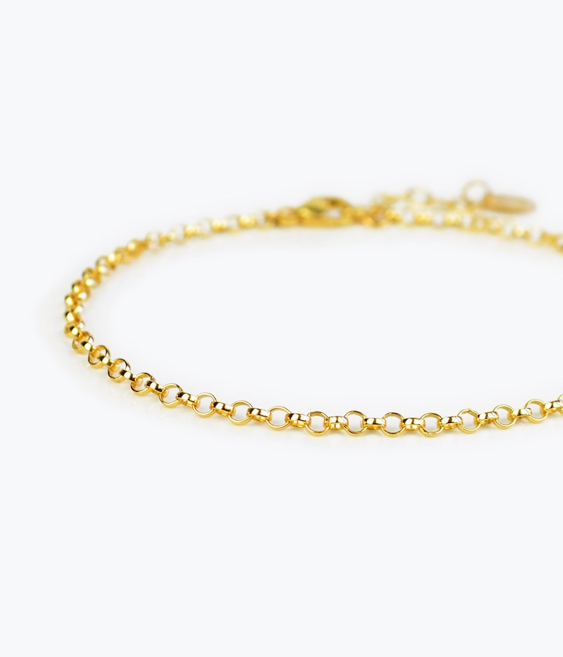 Minimalist 14k Gold Filled Rolo Chain Bracelet Delicate and Etsy