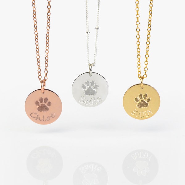 Gifts for dog lover, Dog necklace personalized, custom paw print necklace, pet necklace, in memory of dog, memorial jewelry pet loss gifts