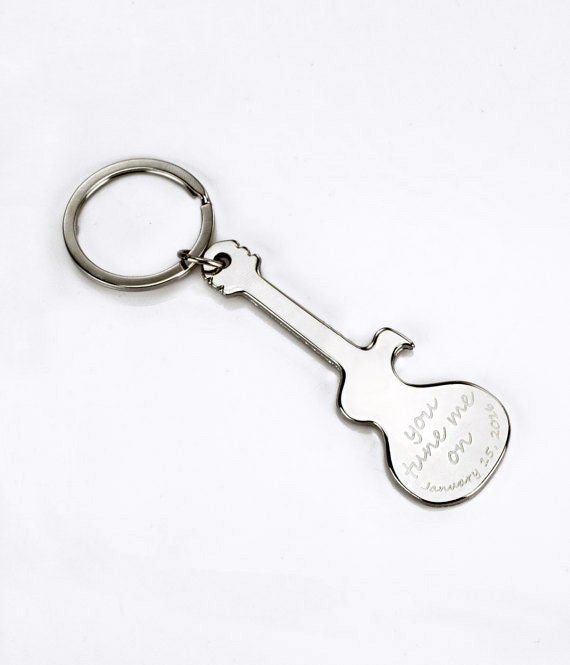 Guitar Bottle Opener Keychain Personalized Bottle Opener Rock Star