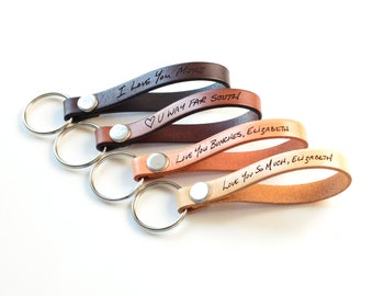 Personalized Leather Keychain, Custom Engraved Leather Key Fob, Colorful Natural Leather Key Chain, Bridesmaids Gift set, Gifts for her