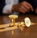Custom Engraved Cufflinks for Men • Personalized Monogram Cuff Links, Wedding Groom Groomsmen Gift Valentines Day, Silver or Gold Cufflinks