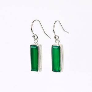 Adira Green Onyx Bar Drop Earrings Gold Dangle Earrings May - Etsy