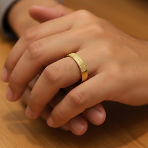 Weihnachtsgeschenk - Frauenring Fingerabdruck 4 mm | 925 Sterling Silber Band | für Frauen | Versteckte Nachricht, Namen, Daten