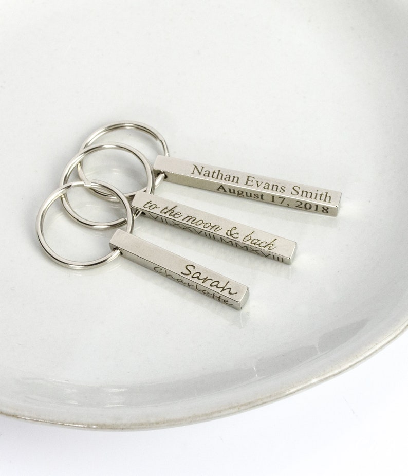 Customized 3D Bar Keychain Gift for Boyfriend 4 Sided Key Etsy