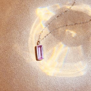 Purple Amethyst Secret Message Bar Necklace • Custom Name & Date Sterling Silver Bridesmaid Necklaces • Personalized February Birthday Gift
