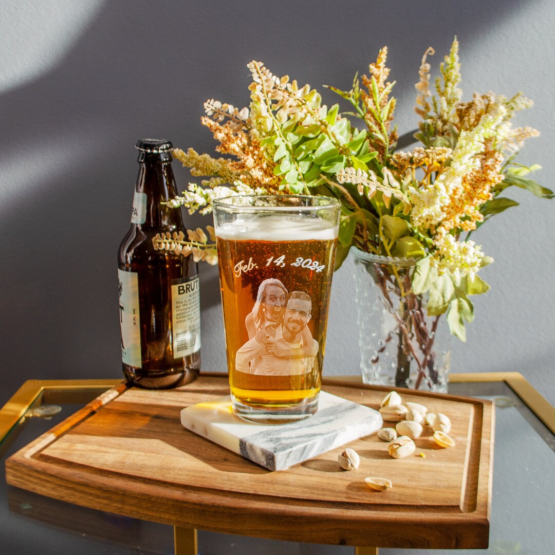 Personalized Beer Glass, Engraved Glass With Monogram, Monogrammed Beer ...