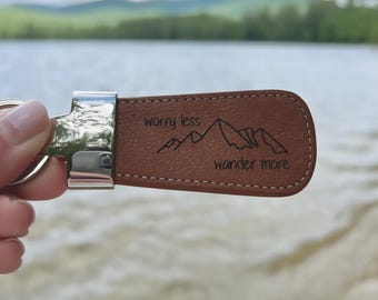 Custom Engraved Leather Paddle Keychain • Personalized Monogram Key Fob • Photo or Image Keychain for Women • Custom Accessory Gift for Her