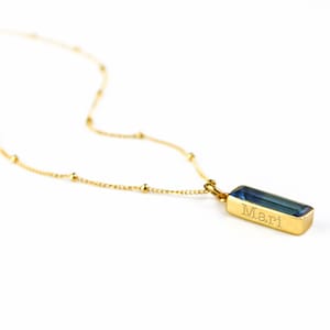 Breaking new ground with this Adira Series dainty gemstone bar necklaces. Wear with a linen pullover or dress it up with silk. Rectangle gemstones are carefully faceted and bezel set. weddings, bridal parties, everyday, date night, birthdays, new job