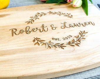 Mother's Day Gift Engraved Cutting Board Personalized Real Hardwood Cutting Board Wedding Gift Anniversary Gift Dad Grandpa Housewarming
