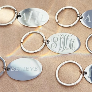 Personalized Keychain for Him or Her • Custom Engraved Key Fob • Anniversary Date & Initials Key Chain • Monogrammed Keyring for Everyday
