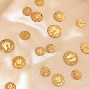 Additions • Add an Engraved Disc WITHOUT Chain to Your Existing Danique Trends Jewelry • 925 Sterling Silver, 14k Yellow or Rose Gold Filled