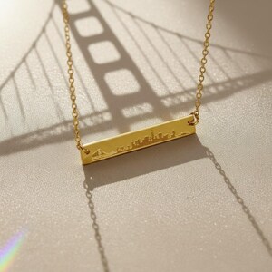State necklace, city necklace, Massachusetts necklace, horizontal bar necklace, hipster necklace, personalized state jewelry, ma charm state image 3