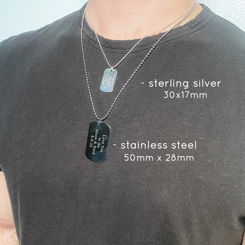 Personalized Stainless Steel Medical ID Dog Tag Necklace for Men ...