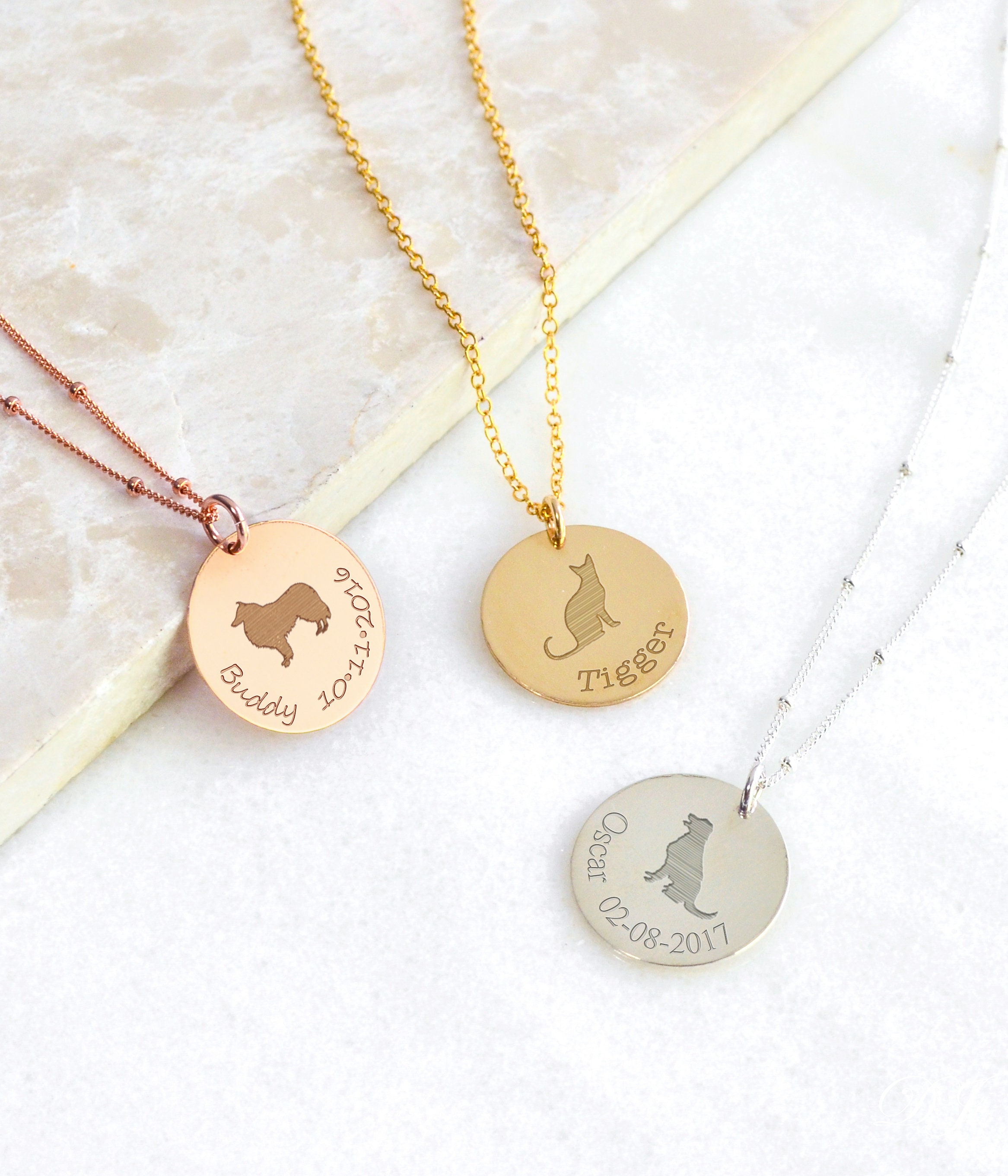 Custom Pet Necklace Animal Necklace Cat Necklace Pet Etsy