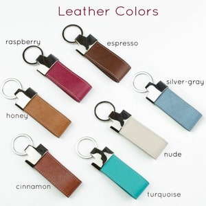 Personalized Genuine Leather KeychainCustom Gift for Mom, Wife, GirlfriendEngraved Signature Leather Key RingMonogrammed Key Fob for Her image 6