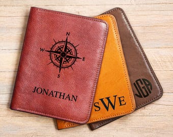 Personalized Passport Holder Custom Leather Passport Cover with Name or Note Image Unique Travel Gift for Men Women Couples Business Wedding