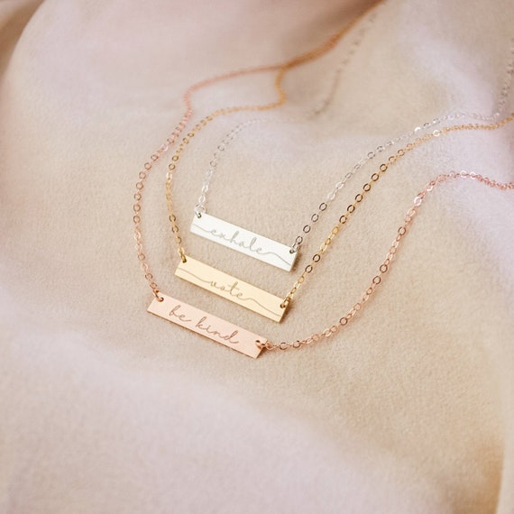 Custom Bridal Handwriting Bouquet Charm | Caitlyn Minimalist Rose Gold / Rectangle / Both Sides (+$8)