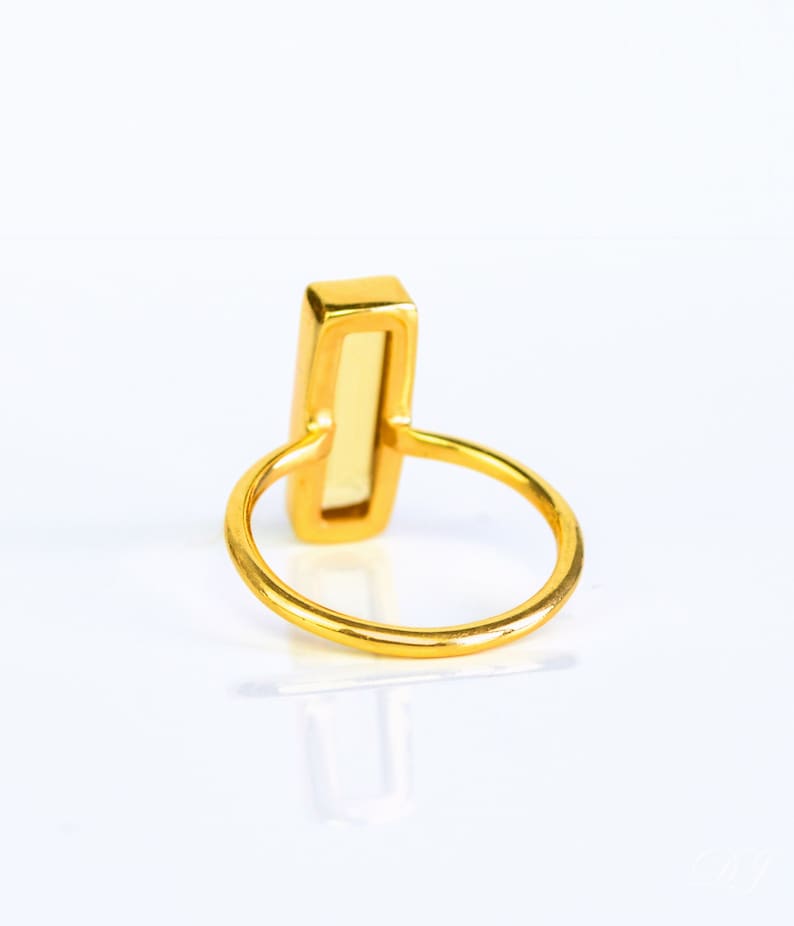 Citrine Bar Ring, November Birthstone Ring, Geometric Ring Modern Ring, Gemstone Vertical Bar Ring November Birthday gift Adira Ring yellow image 4