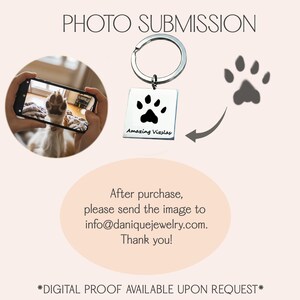 Personalisierter Schlüsselanhänger mit Pfotenabdruck, individueller Schlüsselanhänger mit Haustiernamen, Erinnerungsgeschenk für Hund oder Katze, Andenken an ein verstorbenes Haustier, Geschenk für Tierhalterinnen, 25 mm Anhänger Bild 4