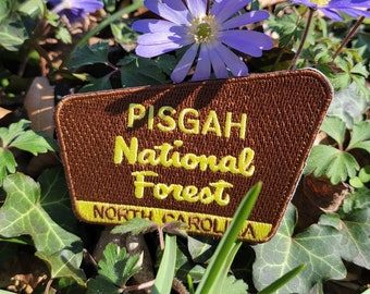 Pisgah National Forest Patch Embroidered 3.75" x 2.5" North Carolina Iron On Or Sew On Patches Made In America Gift NC