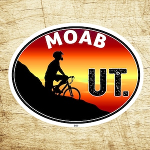 Moab Utah Arches Canyonlands Decal 3 5/8" x 2 3/4" Sticker National Park Mountain Bike