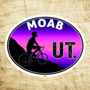Moab Utah Arches Canyonlands Decal 3 5/8" x 2 3/4" Sticker National Park Mountain Bike