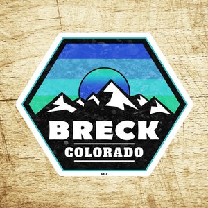 Ski Breck Colorado Decal Sticker 3.5&quot; x 2.75&quot; Skiing Snowboarding Breckenridge