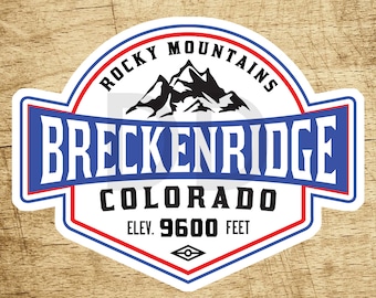 Calcomanía de esquí de Breckenridge, Colorado, 9,9 x 7,6 cm, senderismo, snowboard, esquí