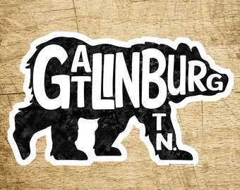 Gatlinburg Tennessee Decal Sticker 5" Great Smoky Mountains Bear National Park Vinyl