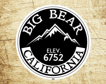 Skiing Big Bear California 3" Sticker Decal Ski Skier Lake Vinyl Decals Stickers Black