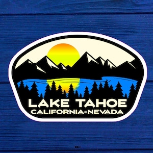 Adesivo decalcomania Lake Tahoe California Nevada 3,75&quot; X 2,5&quot; Sci Laghi Nautica