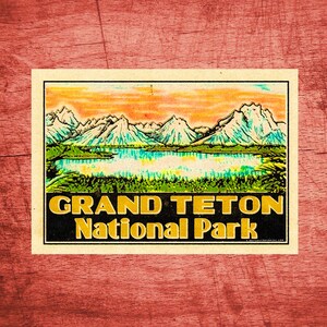 Grand Teton National Park 10 x 2,8 Zoll Aufkleber Aufkleber Vinyl Vintage