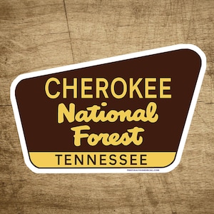 Cherokee National Forest Decal Sticker 3.75" x 2.5" Tennessee Park Vinyl