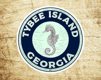 Tybee Island Georgia Decal Sticker Atlantic Ocean Crab Vinyl Indoor Outdoor