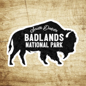 Badlands Bison South Dakota Decal Sticker 3.75&quot; Vinyl Buffalo