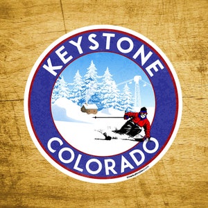 Skiing Keystone Colorado Sticker Decal 3&quot; x 3&quot; Snowboarding