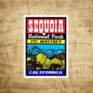 Sequoia National Park California Mount Whitney Tree Vinyl Decal 2.6&quot; x 3.75&quot;