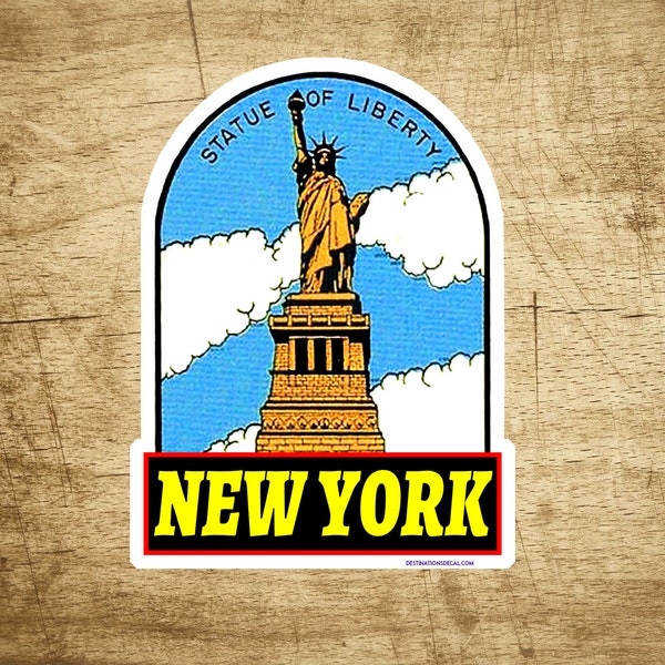 Autocollant autocollant New York Statue of Liberty 3.75"x 2.75 » Vinyle vintage Style