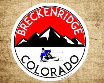 Calcomanía de 3" para esquiar en Breckenridge, Colorado, senderismo, snowboard y esquí.