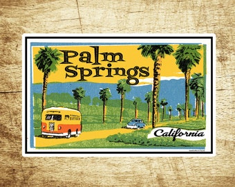 Vintage 1950's Style Palm Springs CA California Palm Trees