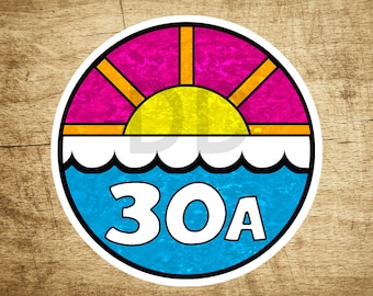 3" 30A Florida Emerald Coast 30 A Beach Decal Sticker Seaside Destin