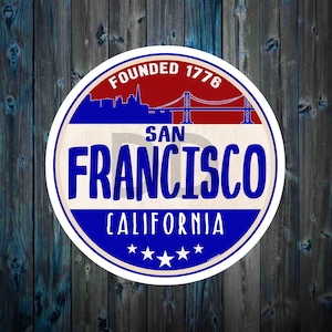San Francisco California Vinyl Sticker Decal 3&quot; x 3&quot;