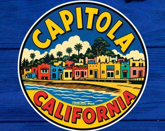 Capitola California vinylklistermärken i blandade storlekar.