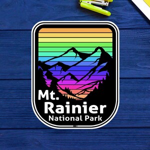 Autocollant de décalque du mont Rainier Parc national cascade Range Washington 3,9 »